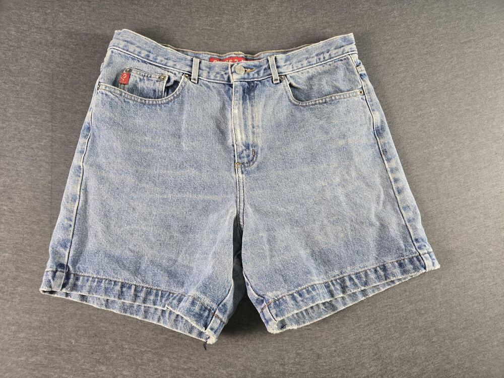 VTG 90s Guess Jean Shorts Womens 32 Blue Denim Bermuda 5 Pocket Cotton Mom
